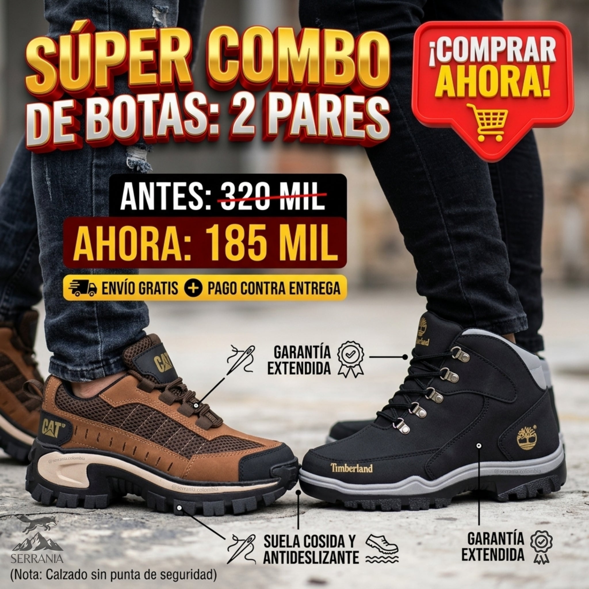 COMBO 2X1 CAT + TIMBERLAND