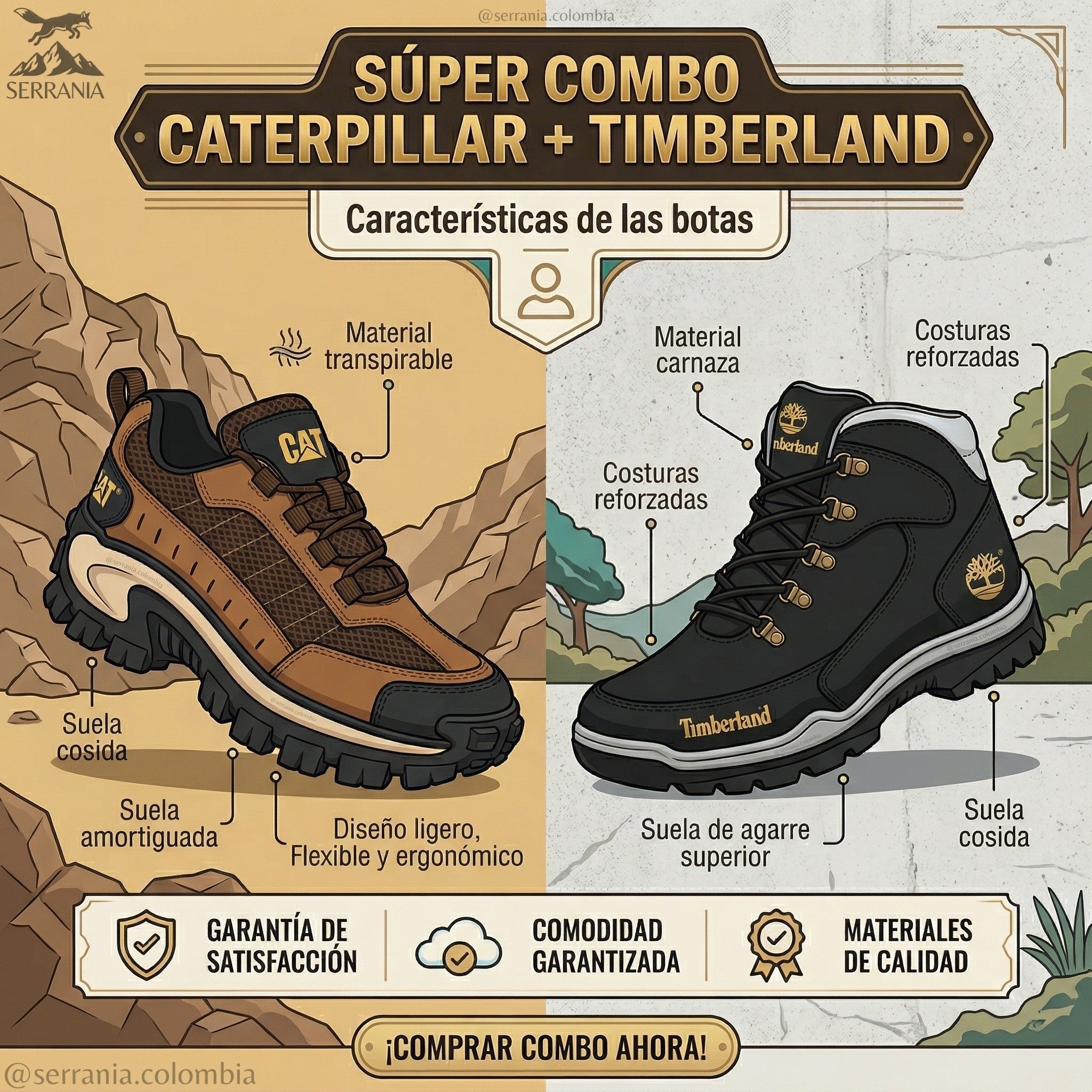 COMBO 2X1 CAT + TIMBERLAND