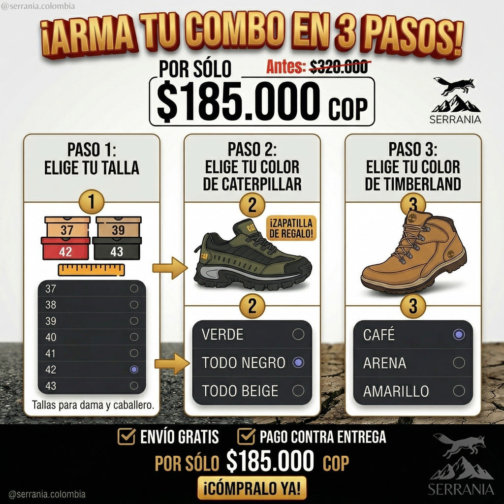 COMBO 2X1 CAT + TIMBERLAND